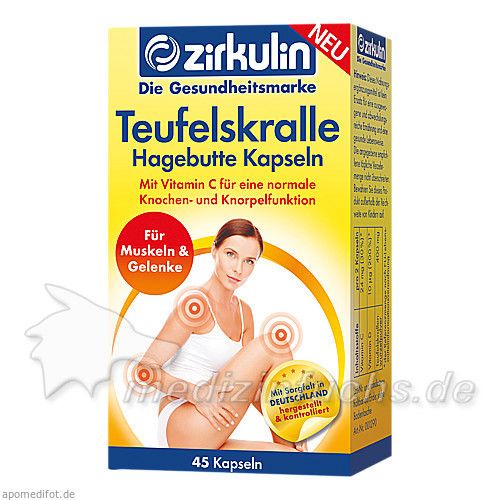 ZIRKULIN Teufelskralle Hagebutte Kapseln, 45 ST