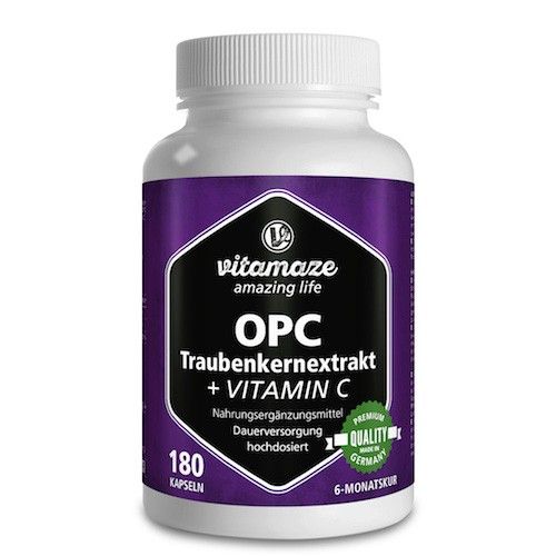 OPC Traubenkernextrakt + Vitamin C Vitamaze, 180 ST