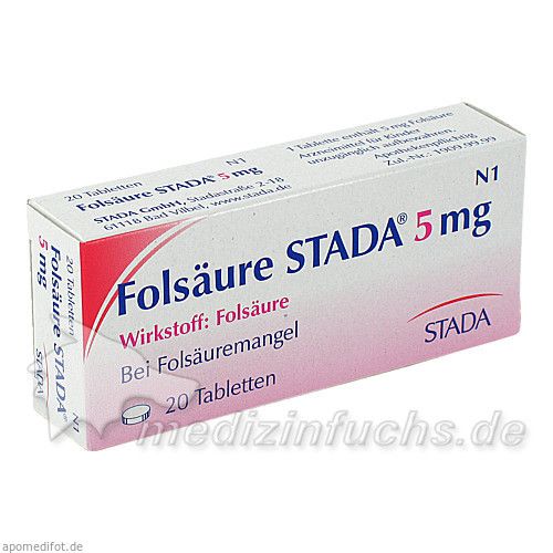 Folsäure STADA 5mg Tabletten, 20 ST