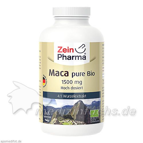 Maca pure Bio 1500 mg - 365 Tabletten ZeinPharma, 365 ST