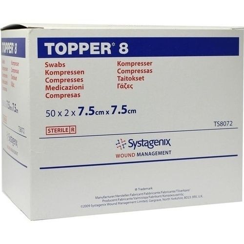 TOPPER 8 Kompr. steril 7.5x7.5cm, 50X2 ST