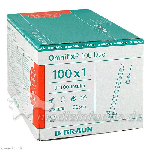 OMNIFIX DUO 100 Insulin Einmalspritzen, 100X1 ML