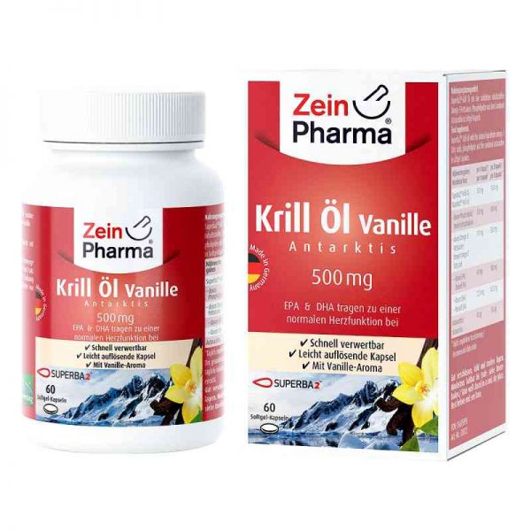 Krill öl Antarktis 500 mg Vanille Kapseln (60 stk)