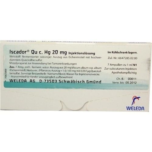 Iscador Qu c Hg 20mg, 7X1 ML