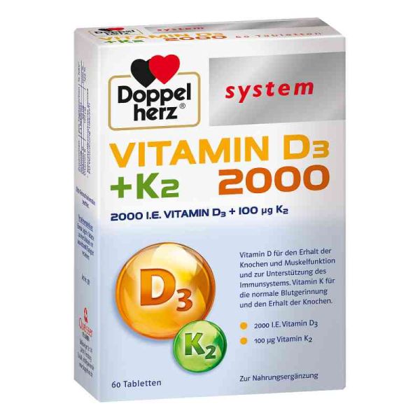 Doppelherz Vitamin D3 2000+k2 system Tabletten (60 stk)