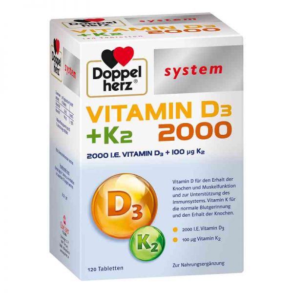 Doppelherz Vitamin D3 2000+k2 system Tabletten (120 stk)