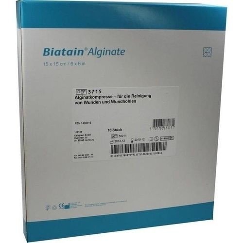 Biatain Alginate Kompressen 15x15cm, 10 ST