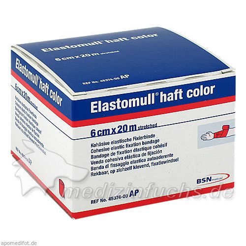 ELASTOMULL HAFT 20MX6cm color rot, 1 ST