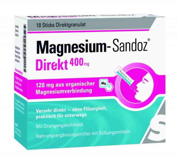 Magnesium Sandoz Direkt 400 mg Sticks (18 stk)