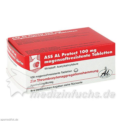 ASS AL Protect 100mg magensaftresistente Tabletten, 100 ST