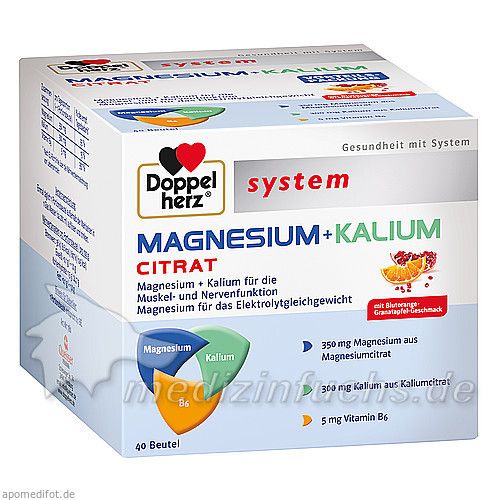 Doppelherz Magnesium + Kalium Citrat system, 40 ST