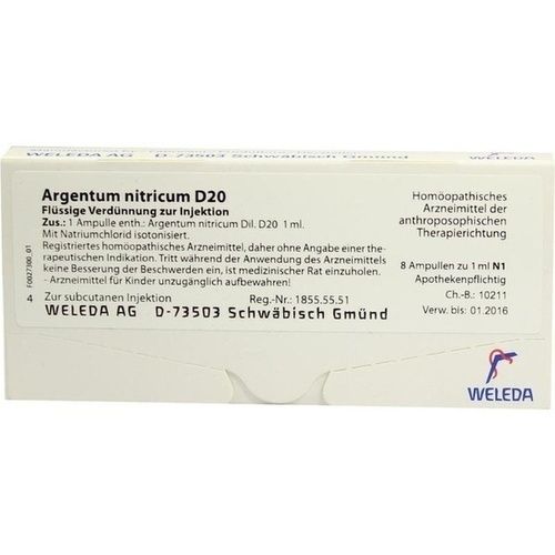 ARGENTUM NITR D20, 8X1 ML