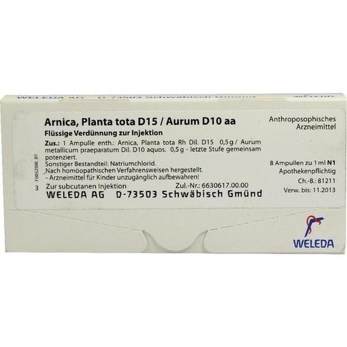 ARNICA PLANTA T D15 AURUM, 8X1 ML