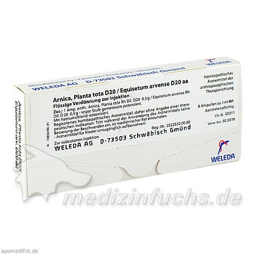 ARNICA PLANTA T D20 EQUISE, 8X1 ML