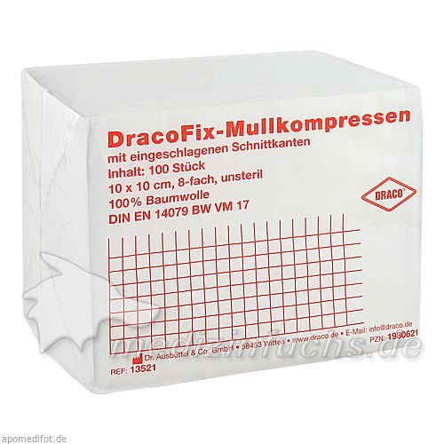 DRACOFIX OP KOM unsteril 10X10 8fach, 100 ST