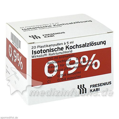 Isotonische Kochsalzlösung 0.9% (Plastikampulle), 20X5 ML