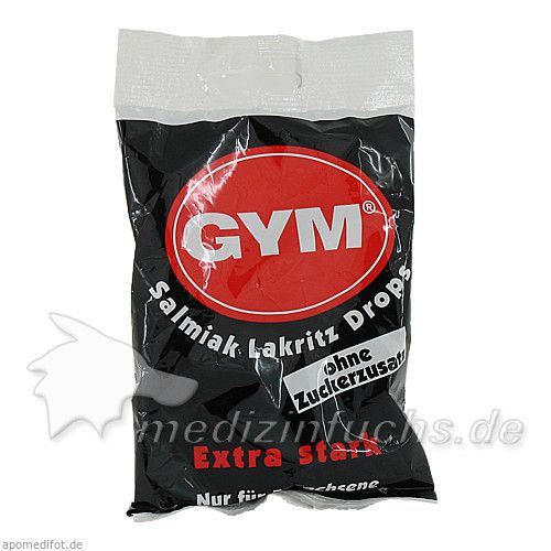 Gym Salmiak Lakritz Drops-Tüte o. Zuckerzusatz, 100 G