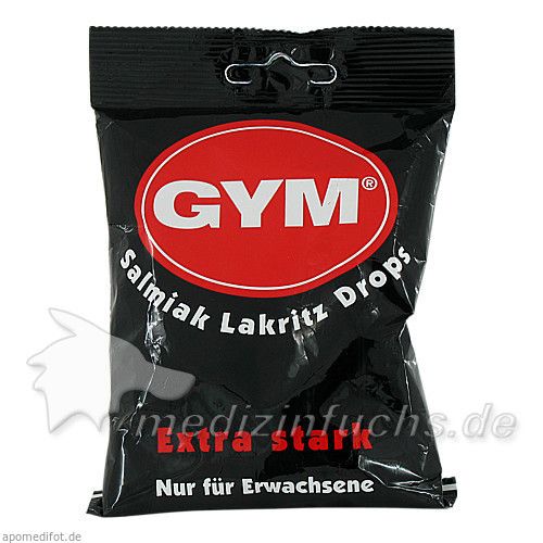 Gym Salmiak Lakritz Drops-Tüte zuckerhaltig, 100 G