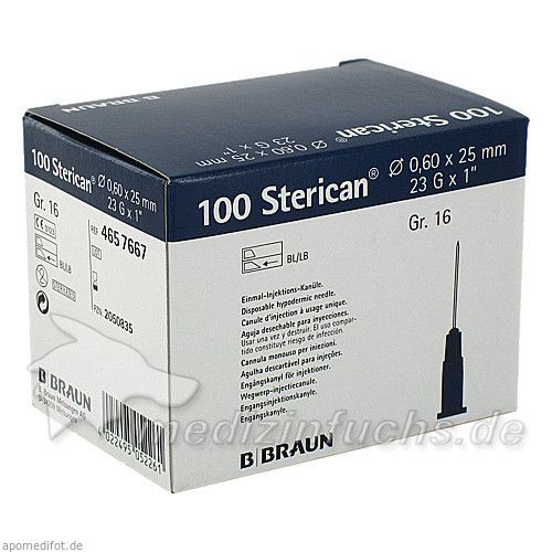 STERICAN 0.60X25 BLAU L L, 100 ST