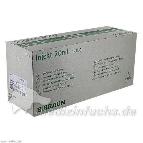 BRAUN INJ SPR LUERK EXZENT, 100X20 ML