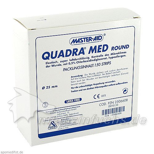 QUADRA MED round 22.5 mm Strips Master Aid, 150 ST