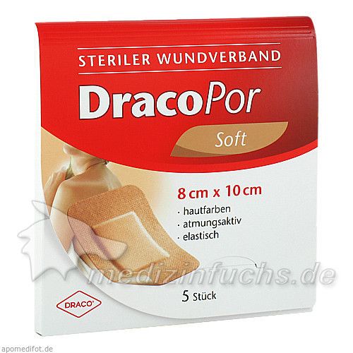 Dracopor Wundverband steril hautfarben ster 8x10cm, 5 ST