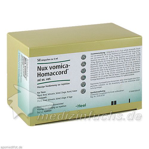 NUX VOMICA HOMACCORD ad us.vet.Ampullen, 50 ST