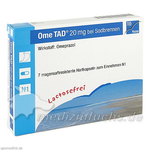 Ome TAD 20mg bei Sodbrennen Hartkapseln, 7 ST