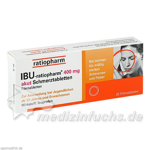 Ibu-ratiopharm 400mg akut Schmerztabletten, 20 ST