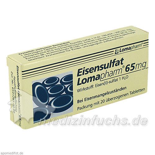 Eisensulfat Lomapharm 65mg, 20 ST