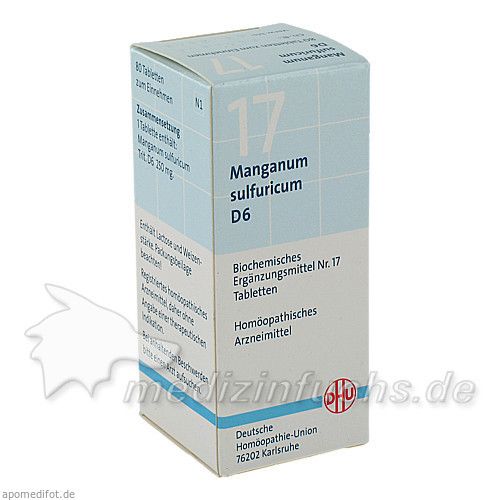 BIOCHEMIE DHU 17 MANGANUM SULFURICUM D 6, 80 ST