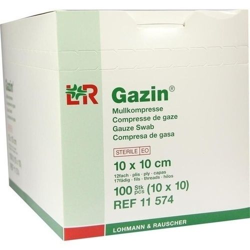 Gazin Mullkompresse 10x10cm 12fach steril, 10X10 ST