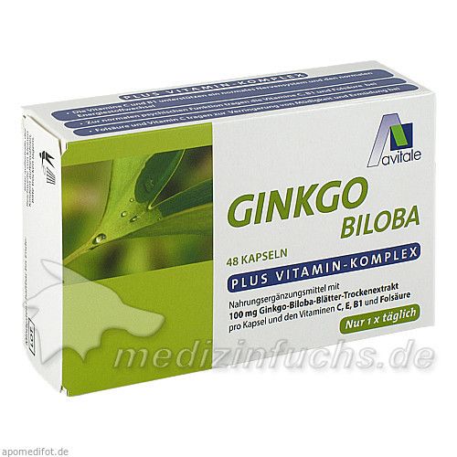 Ginkgo 100mg Kaps + B1 C+E, 48 ST