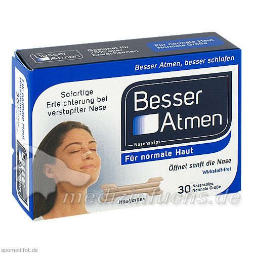 Besser Atmen Nasenstrips beige normale Größe, 30 ST