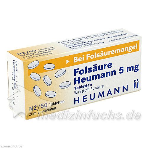 Folsäure Heumann 5mg Tabletten, 50 ST