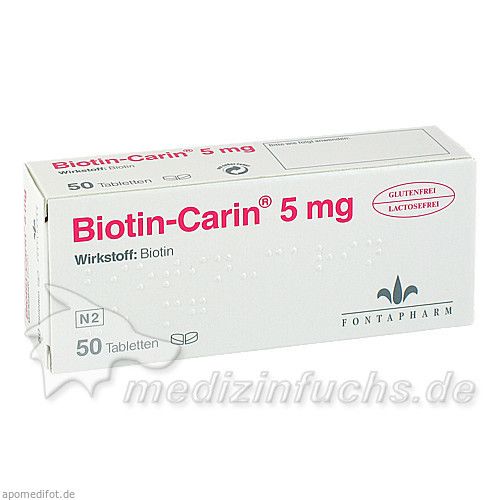 Biotin Carin 5mg Lactose-Glutenfrei, 50 ST