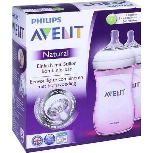 AVENT Naturnah Flasche 260ml Doppelpack rosa, 2 ST