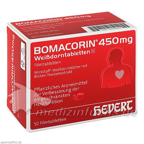 Bomacorin 450mg Weißdorntabletten N, 50 ST