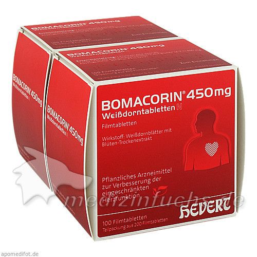 Bomacorin 450mg Weißdorntabletten N, 200 ST