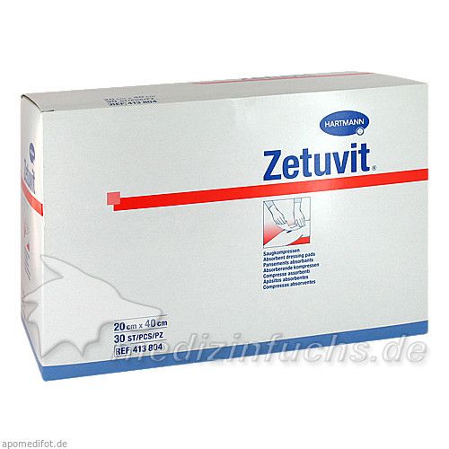 ZETUVIT Saugkompressen unsteril 20x40 cm, 30 ST