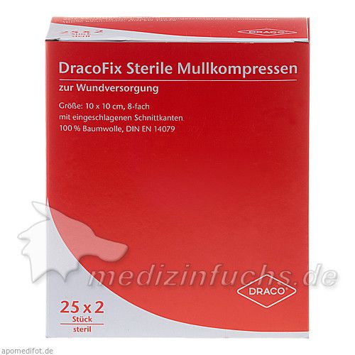 DRACOFIX PEEL KOM steril 10X10 8fach, 25X2 ST