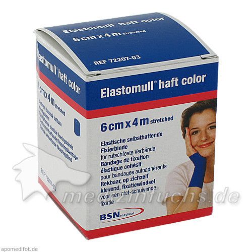 Elastomull haft 4mx6cm color blau, 1 ST