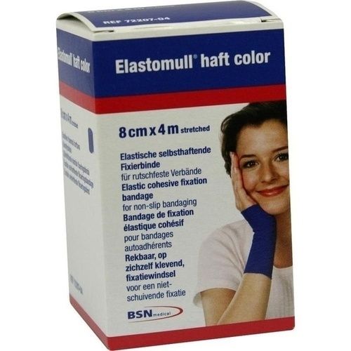 Elastomull haft 4mx8cm color blau, 1 ST