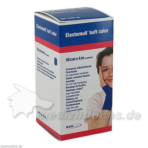 Elastomull haft 4mx10cm color blau, 1 ST