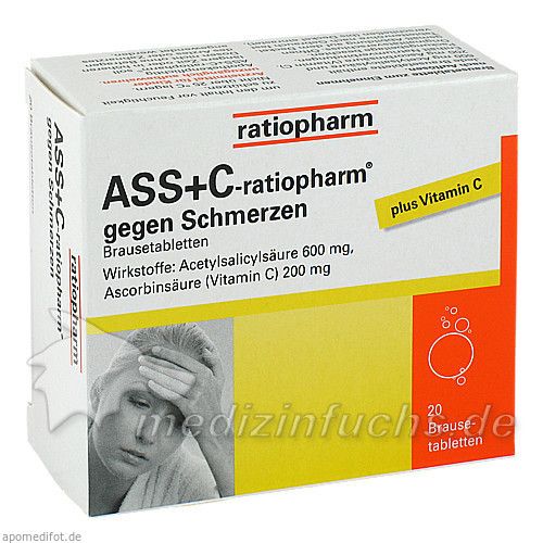 ASS + C-ratiopharm gegen Schmerzen, 20 ST