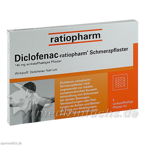 Diclofenac-ratiopharm Schmerzpflaster, 5 ST