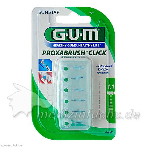 GUM Proxabrush Click Nachf.0.5mm Tanne, 6 ST