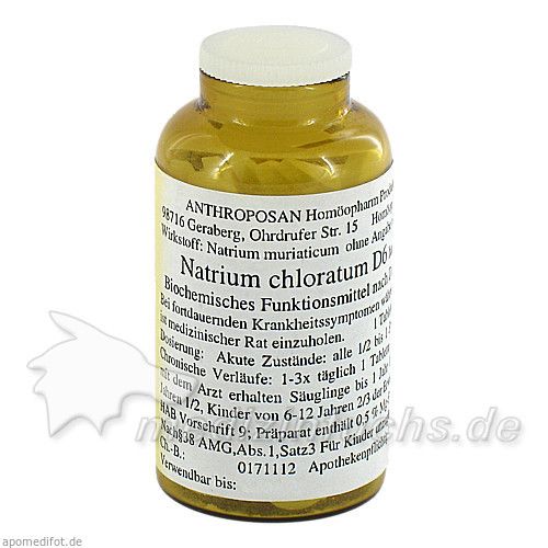 Natrium chloratum D 6 Schüssler Nr.8 handverrieben, 80 ST