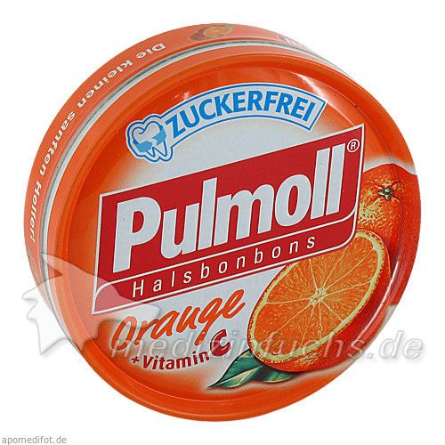 PULMOLL HUSTENBONBON ORANGE VIT C ZUCKERFREI, 50 G