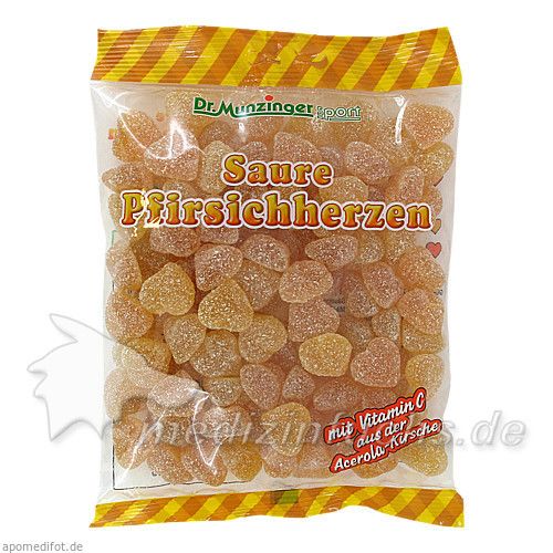 DR. MUNZINGER Saure Pfirsichherzen mit Vitamin C, 250 G